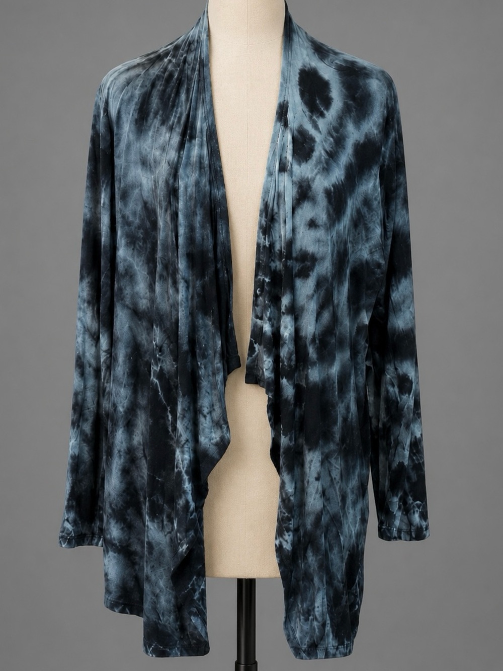 Tie Dye Fringe Accent Draping Layering Thin Jacket